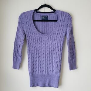 American Eagle Outfitters Lavender Cable Knit Sweater
